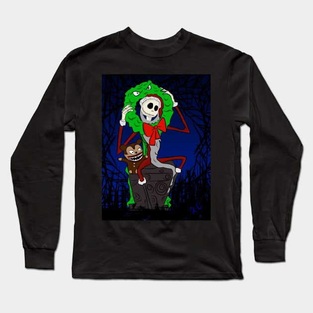 Nightmare Before Christmas Long Sleeve T-Shirt by RG Illustration